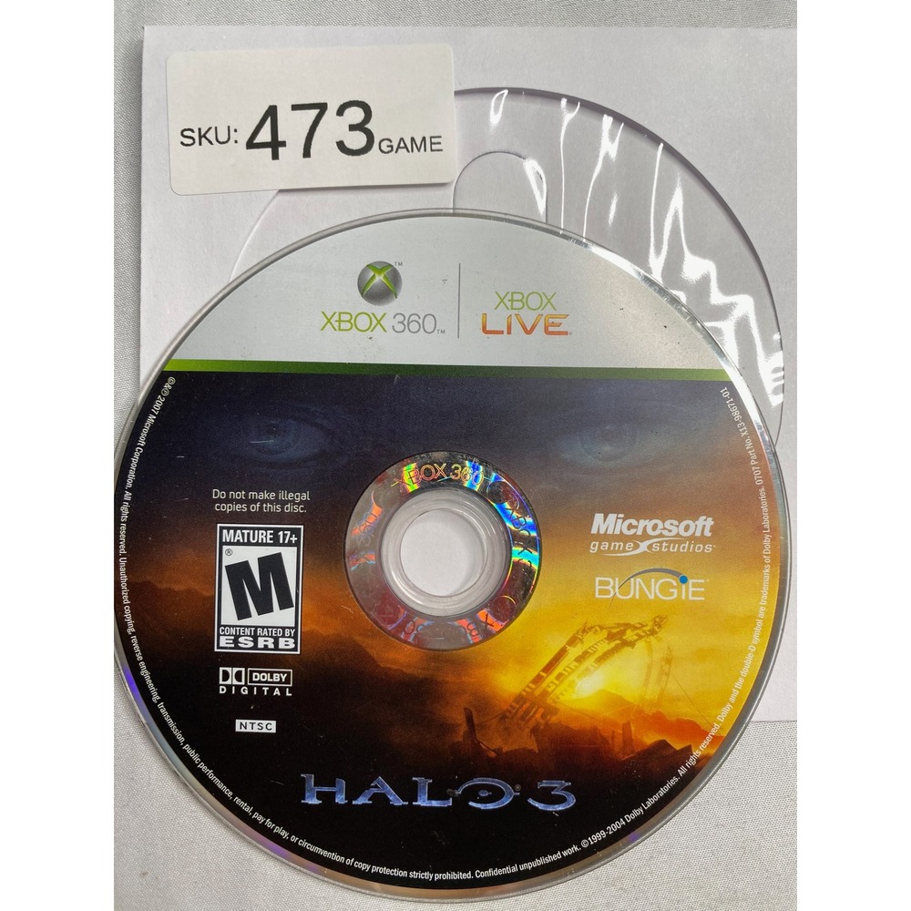 Halo 3 Microsoft Xbox 360 Video Game Disc Only